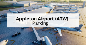 Appleton Airport parking lot layout showing short-term, long-term, and express parking options