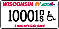 disabled Wisconsin License Plate