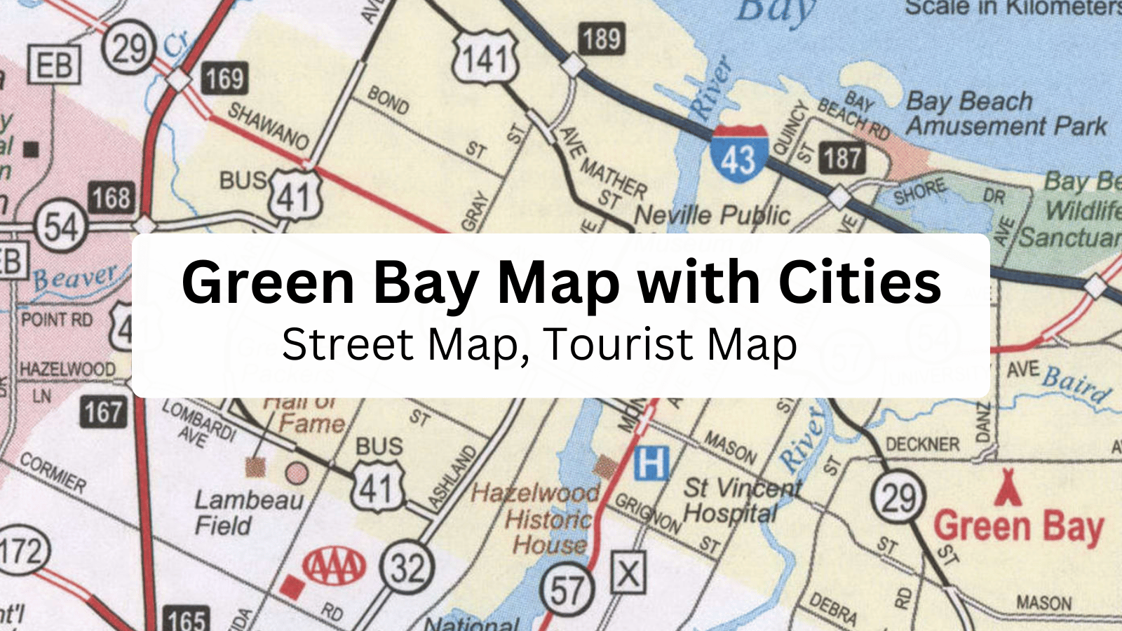 Green Bay map with cities cover photo