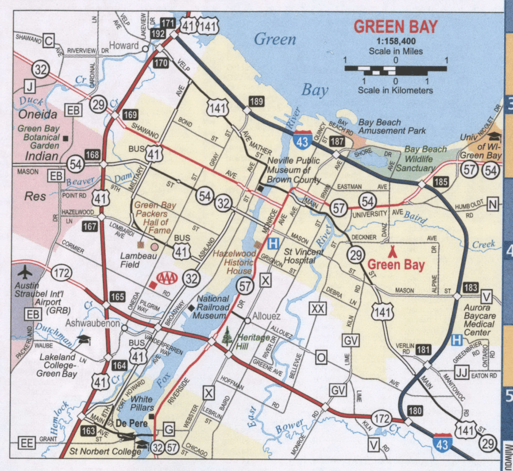 Green Bay street map