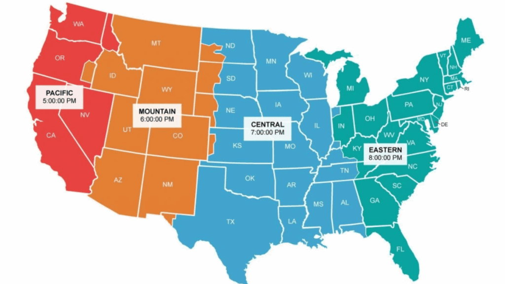 time zone map