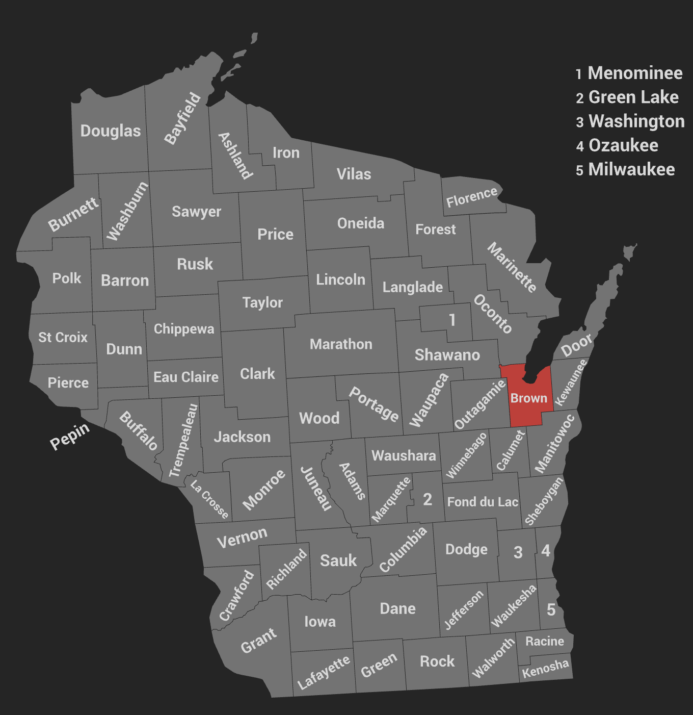 Wisconsin county map interactive